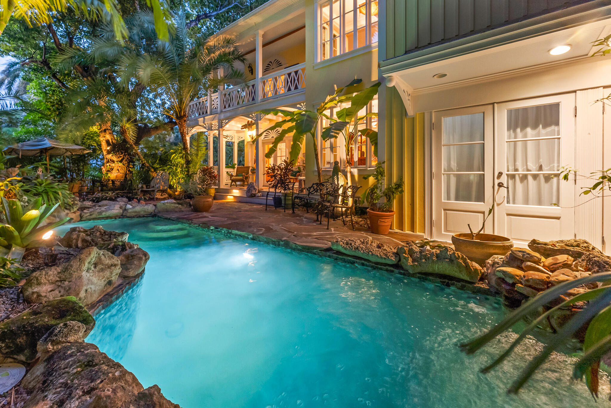 600 Elizabeth Street Key West, FL 33040 - Photo 69 of 90 Twilight Shot of Pool Suite Entrance