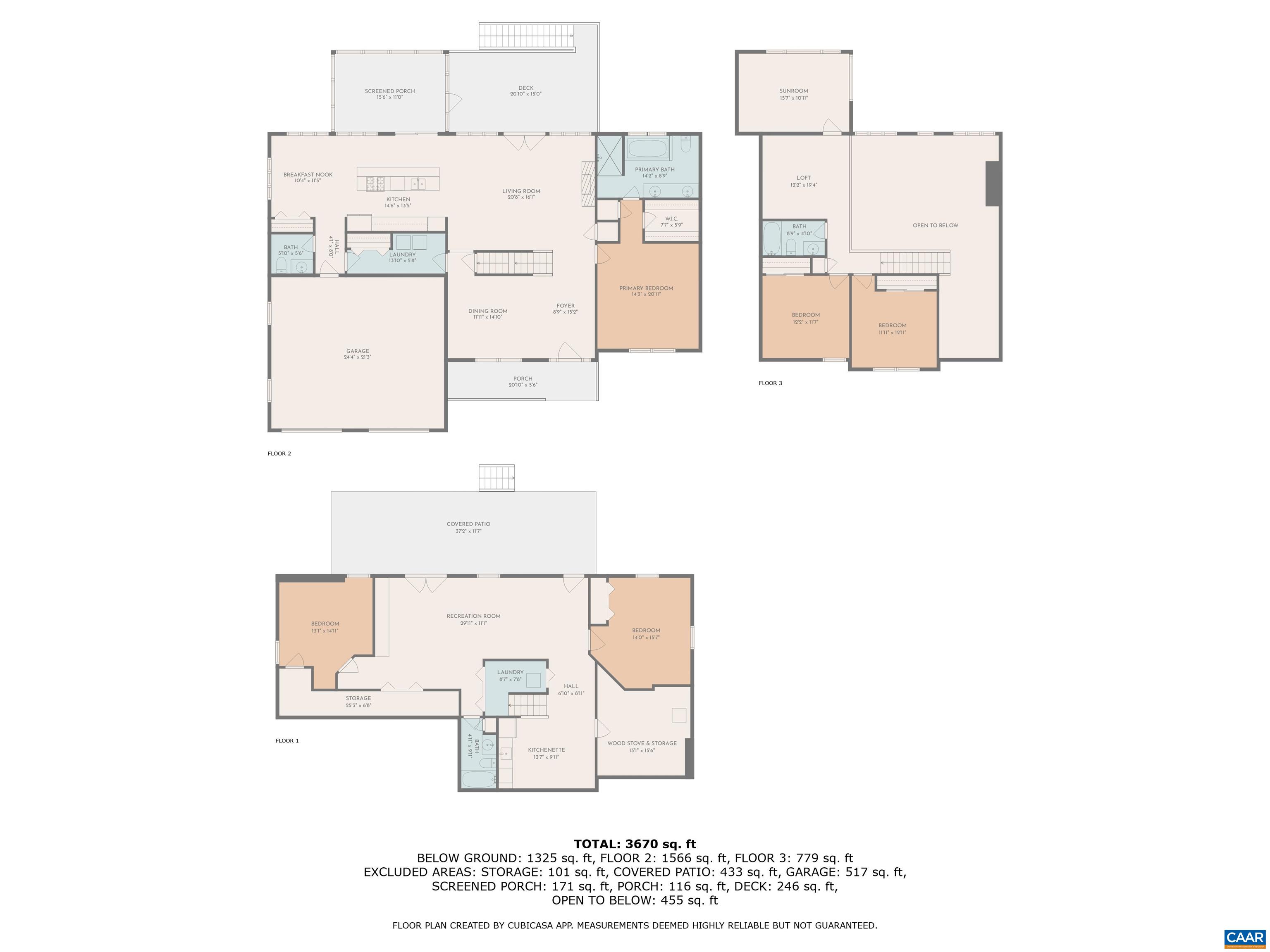 654 Saddleback Road Stanardsville, VA 22973 - Photo 75 of 75 Floor Plan all 3 Levels