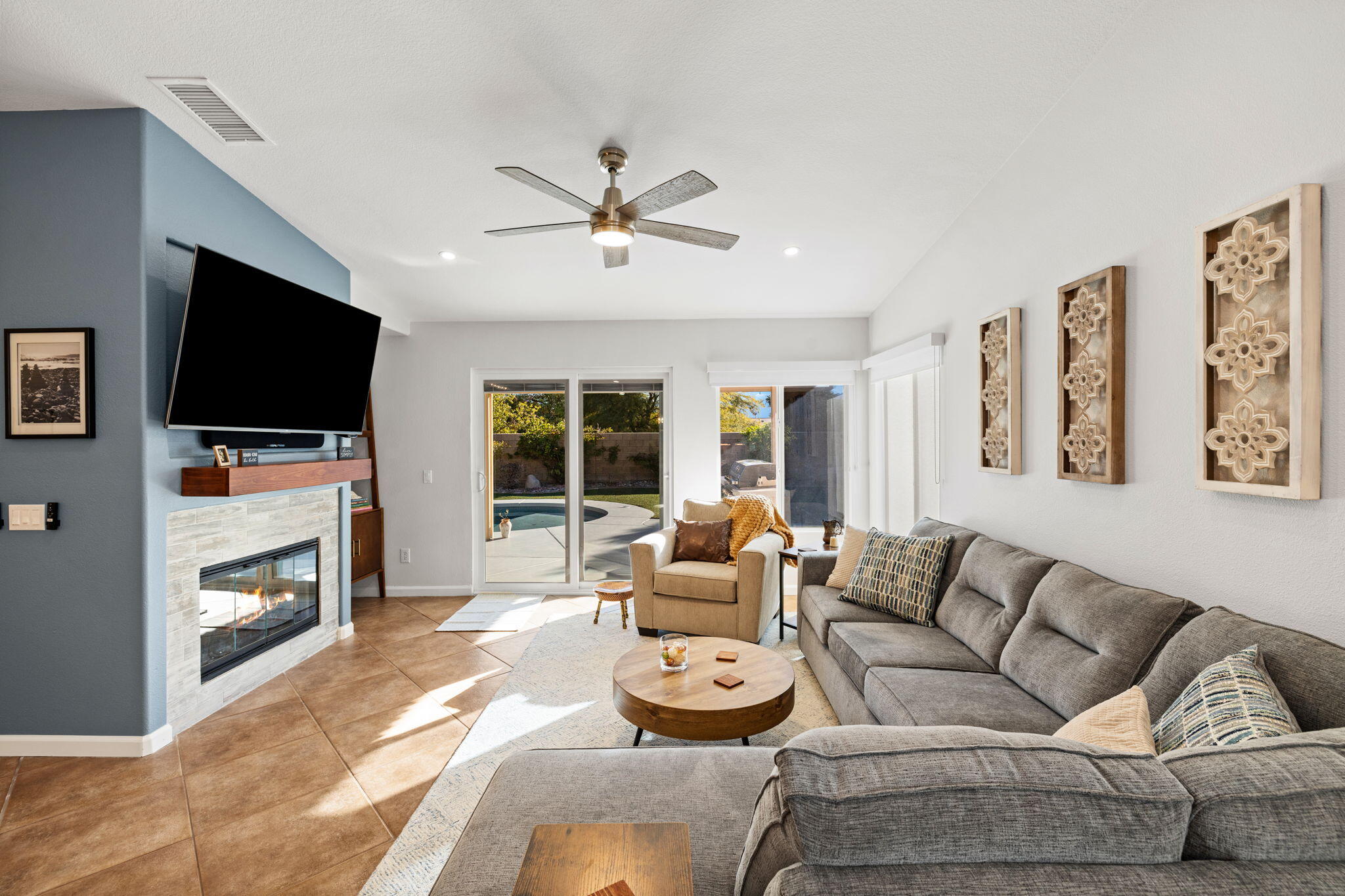 81107 Portola Circle Indio, CA 92201 - Photo 7 of 40 a living room with furniture and a flat screen tv