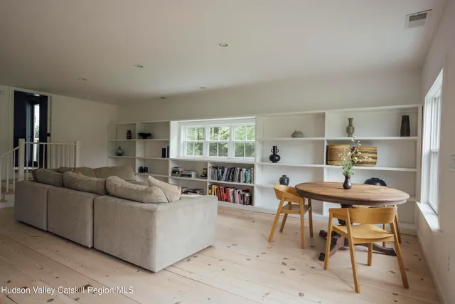 a view of a bench in a garden