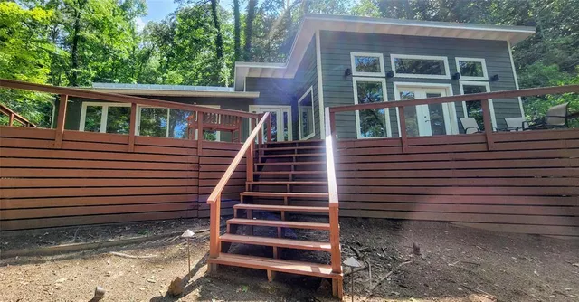 a view of a lake with a mountain view
