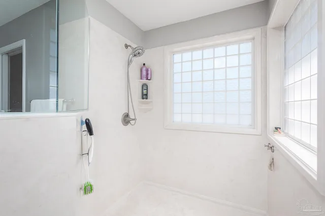 a bathroom with a shower