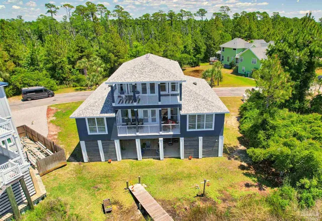 a view of swimming pool with an ocean view