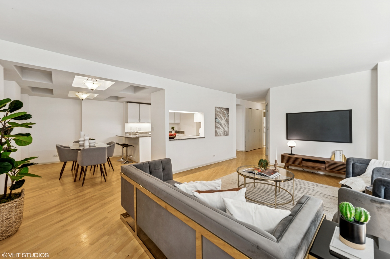 40 East Delaware Place, Unit 301 Chicago, IL 60611 - Photo 8 of 21 a living room with furniture and a flat screen tv