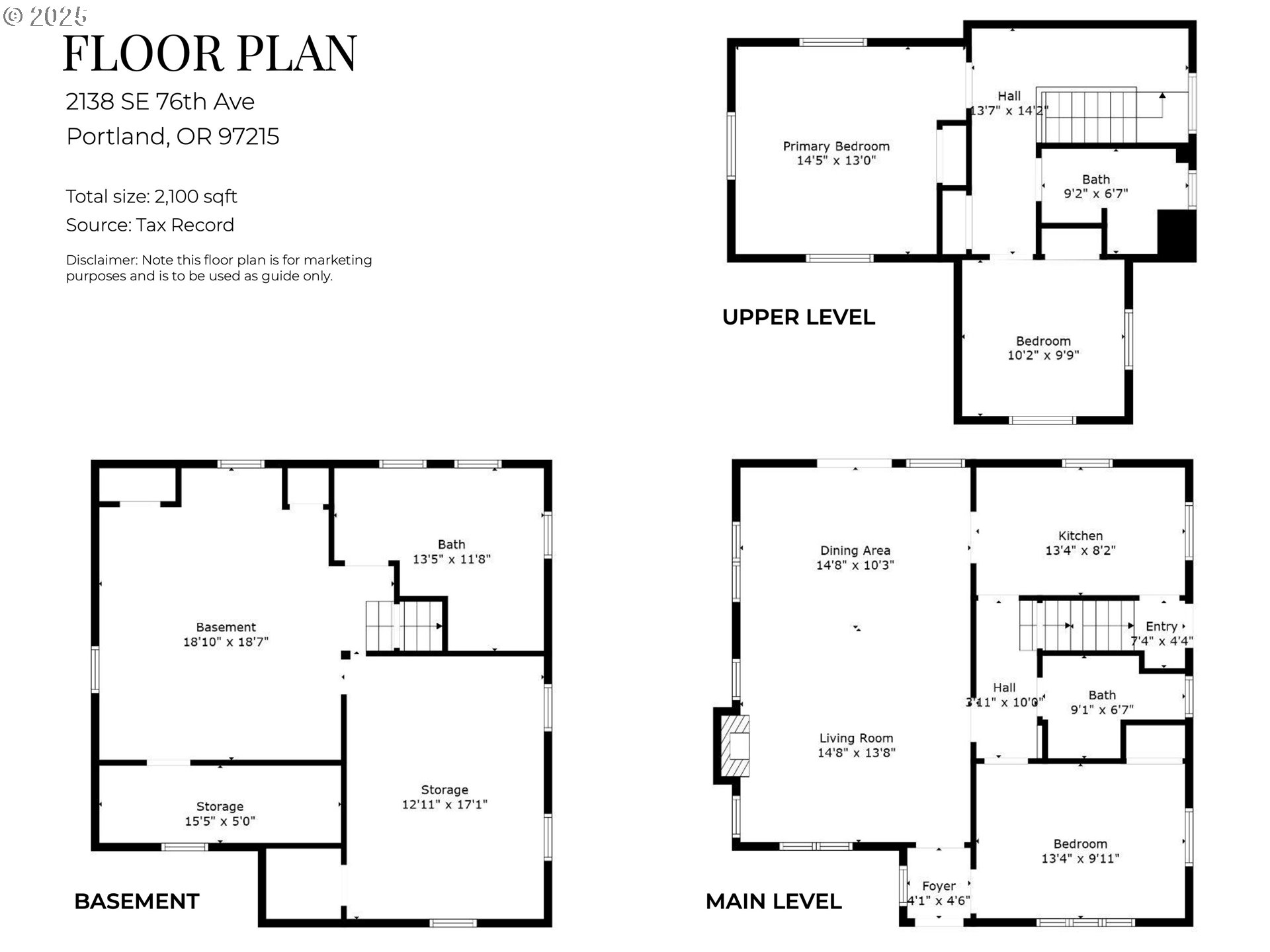 2138 Southeast 76th Avenue, Unit 1 Portland, OR 97215 - Photo 21 of 21 Floor Plan