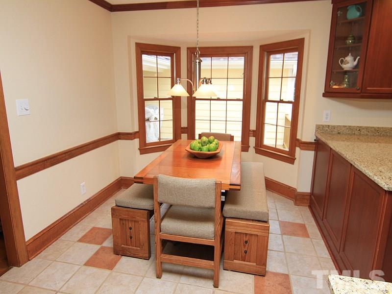 116 Hartland Court Raleigh, NC 27614 - Photo 7 of 25 Add your table and chairs in this extended breakfast area. Bay window overlooks back deck area. Tile floors. Interior of the home has just been repainted in 2016. Sellers have taken a lot of pride in maintaining their home over the years.