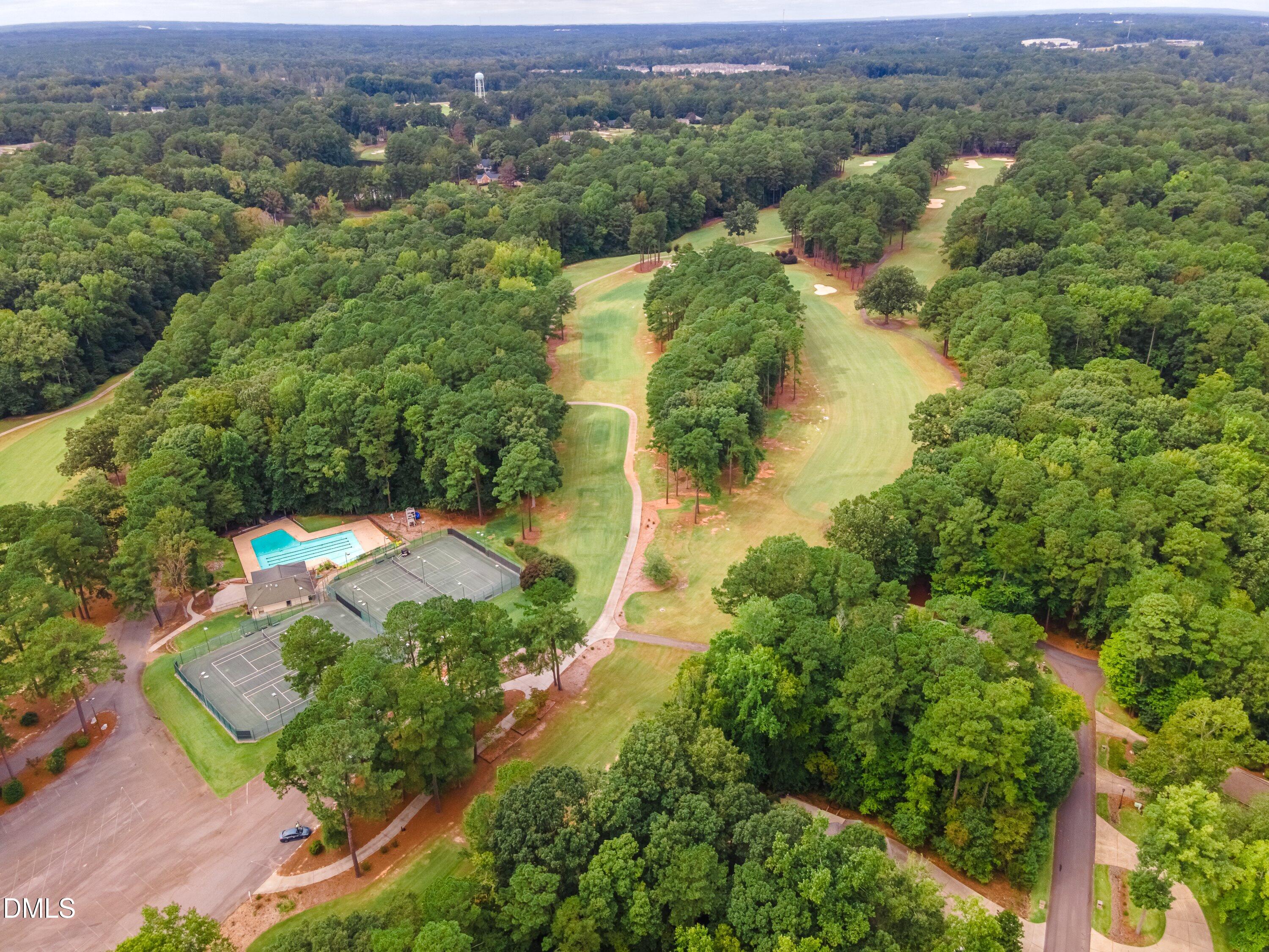 3113 Chipping Wedge Sanford, NC 27332 - Photo 32 of 42 an aerial view of green landscape with trees houses and mountain view
