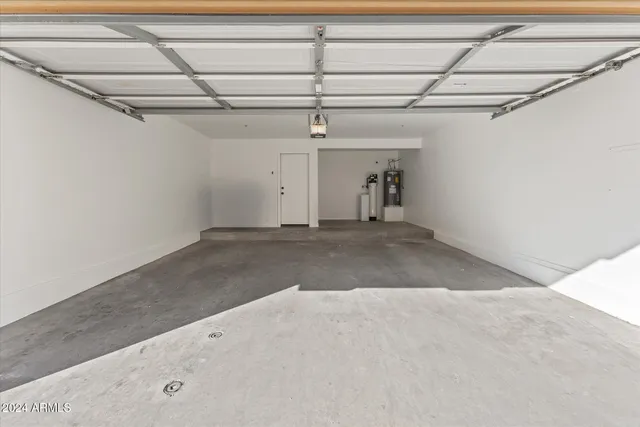 a view of a room with wooden walls