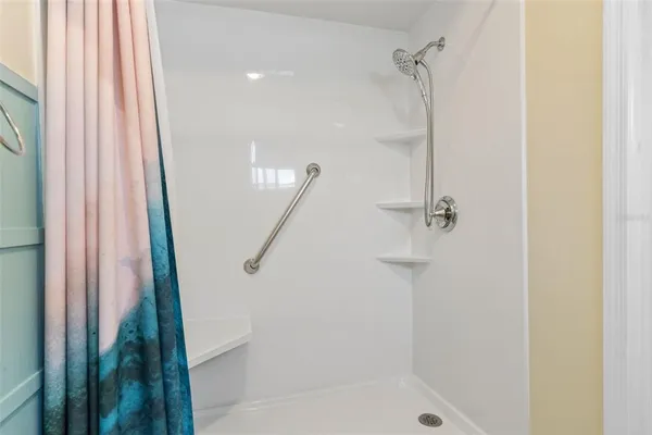 a bathroom with a shower