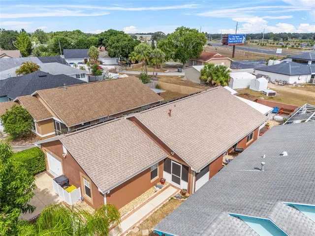 an aerial view of a house