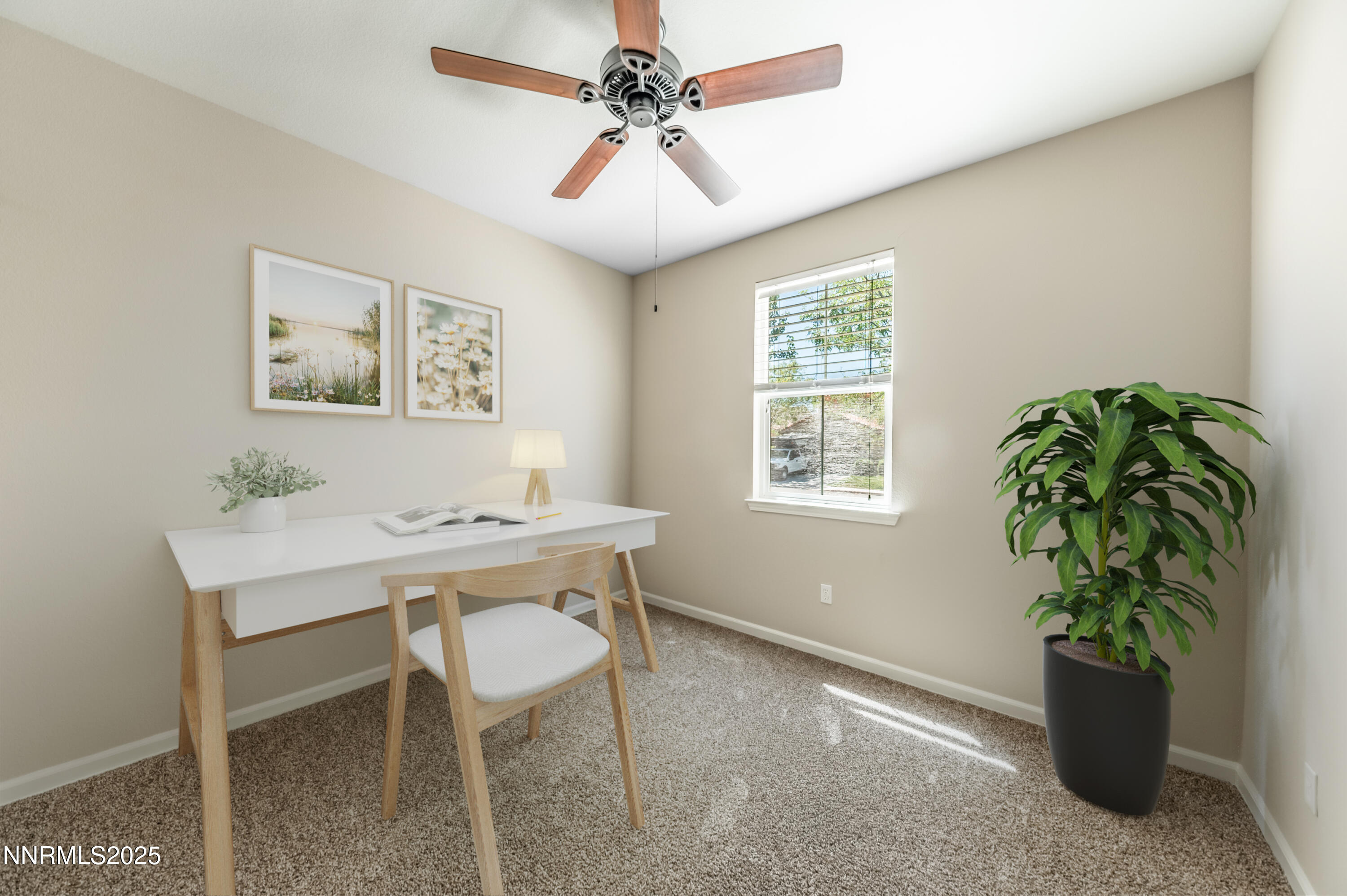 10742 Amber Falls Drive Reno, NV 89521 - Photo 19 of 28 a view of a workspace with furniture and a potted plant