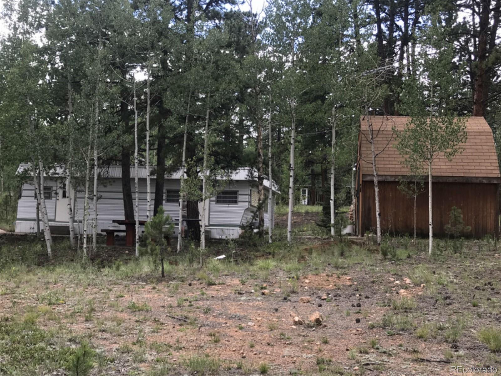 165 Baker Road Bailey, CO 80421 - Photo 17 of 20 a backyard of a house with lots of trees and plants