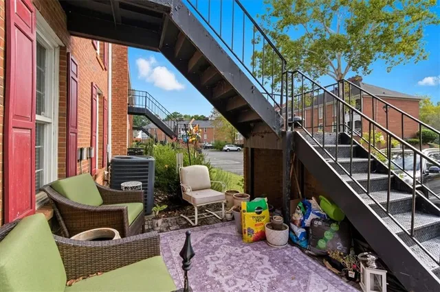 a outdoor living space with furniture