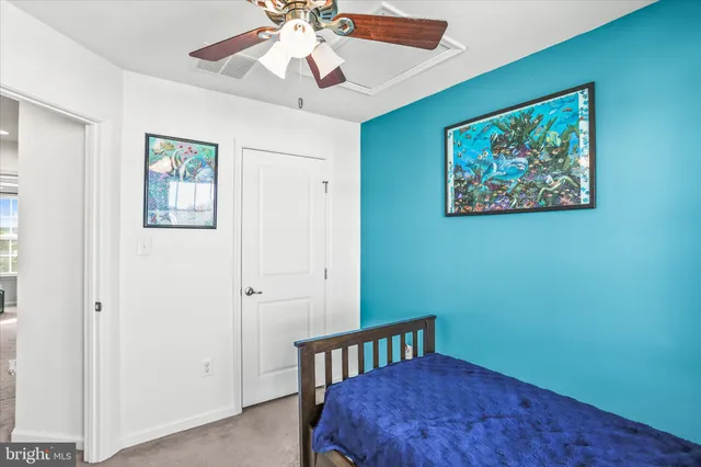 a view of a hallway with a workspace