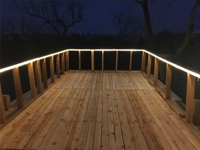 a view of wooden deck