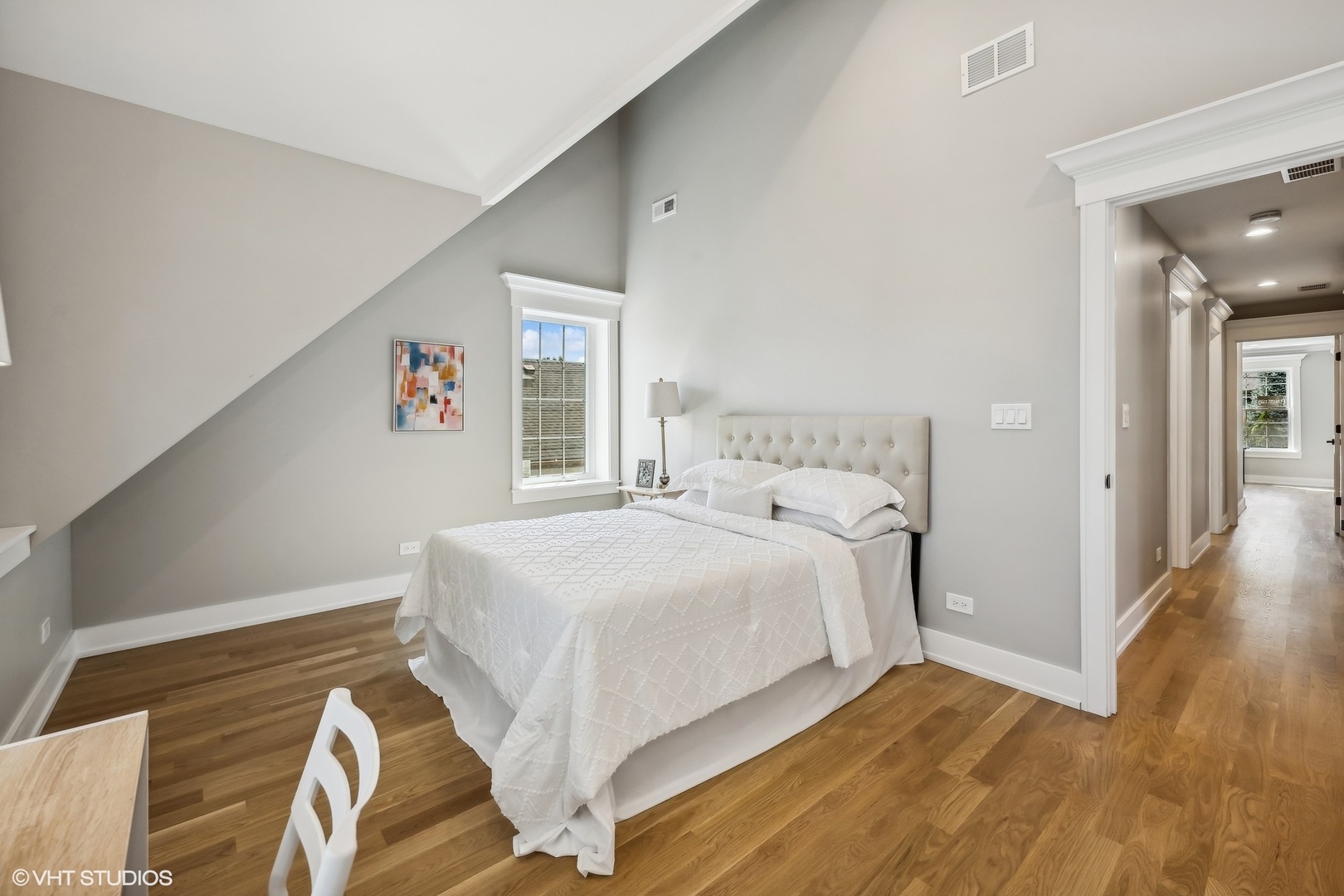 Undisclosed Address Elmhurst, IL 60126 - Photo 41 of 53 a bedroom with a bed and wooden floor