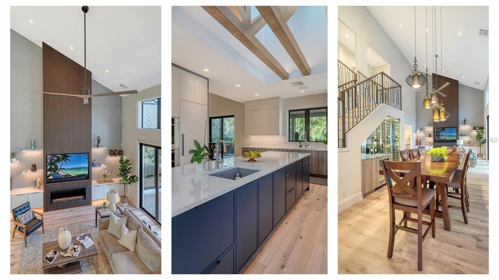 5035 Bay Shore Road Sarasota, FL 34234 - Photo 14 of 84 a kitchen with stainless steel appliances kitchen island granite countertop a refrigerator and a stove