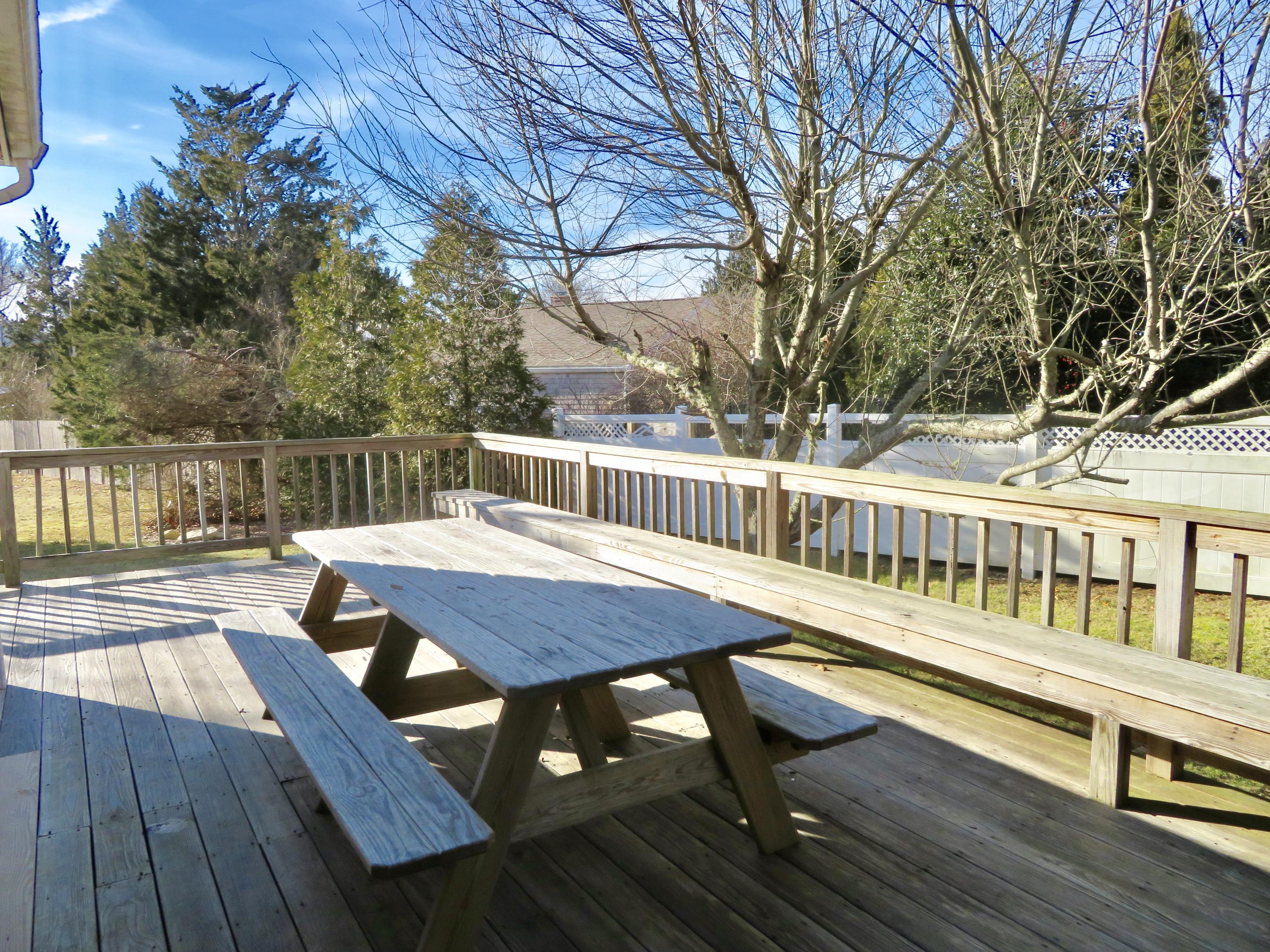 111 Elgin Road Pocasset, MA 02559 - Photo 25 of 34 a balcony with wooden floor table and chairs