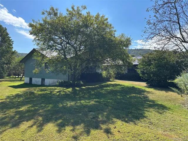a backyard of a house with lots of green space