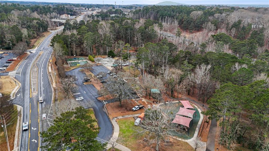 665 Arnold Road Lawrenceville, GA 30044 - Photo 36 of 38 an aerial view of a house with a yard