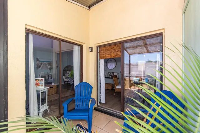 a outdoor view with a sitting space