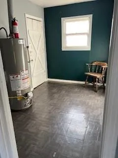 a backyard of a house with seating space