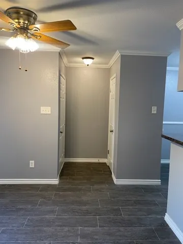 a view of livingroom with wooden floor