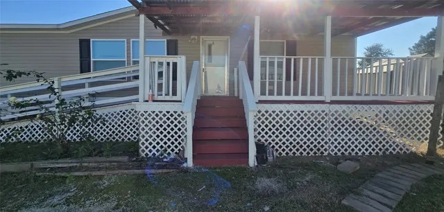 a view of a wooden door