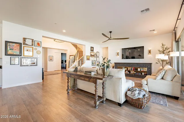 a view of a dining room and livingroom