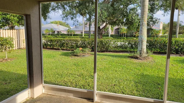 a view of a garden from a window