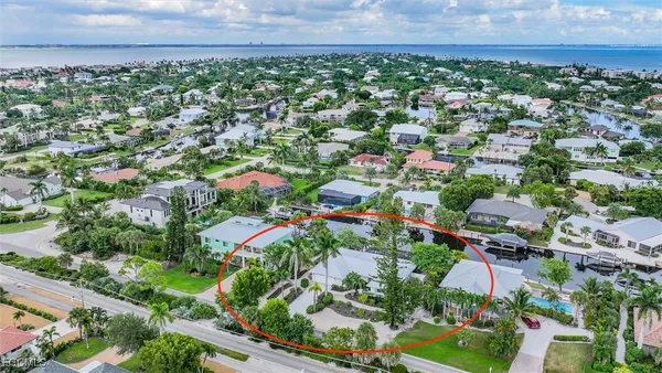 an aerial view of multiple house