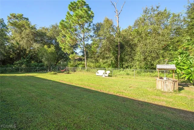 a view of an outdoor space and swimming pool