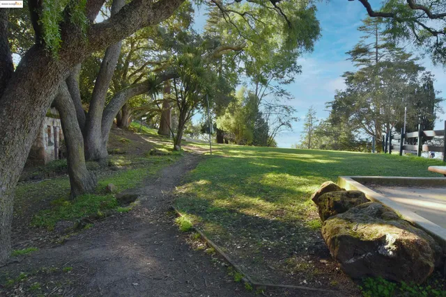 a view of a golf course with a yard