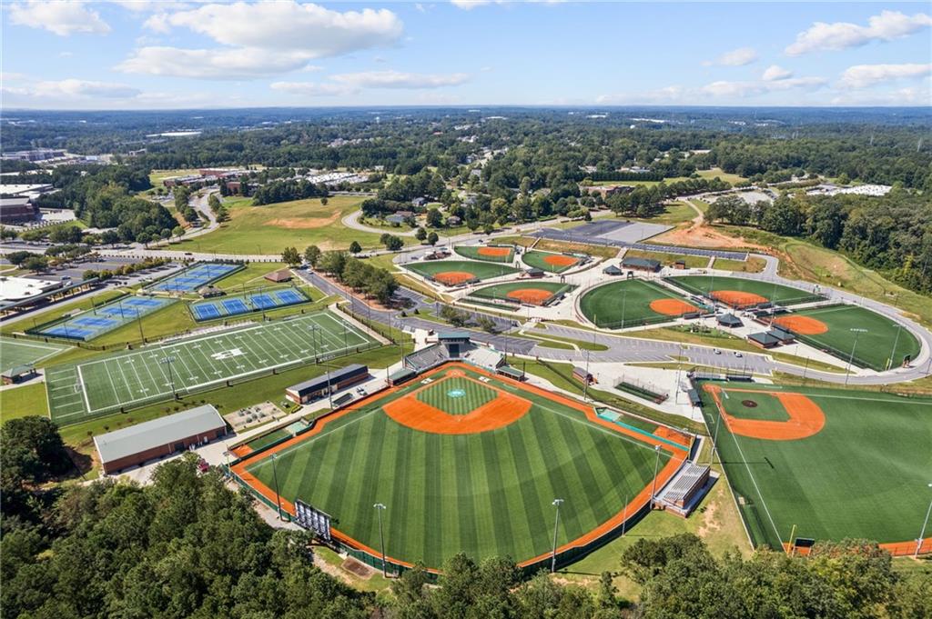 5388 Frazer Road Buford, GA 30518 - Photo 77 of 83 an aerial view of a swimming pool and outdoor space