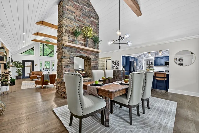 a kitchen with stainless steel appliances a refrigerator and cabinets