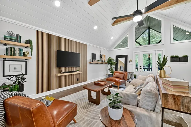 a kitchen with stainless steel appliances granite countertop a refrigerator and cabinets