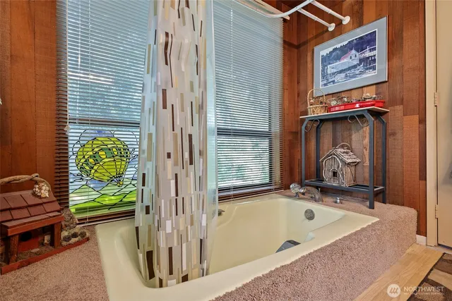 a view of a car in garage