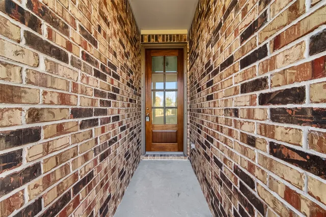 a view of a brick building