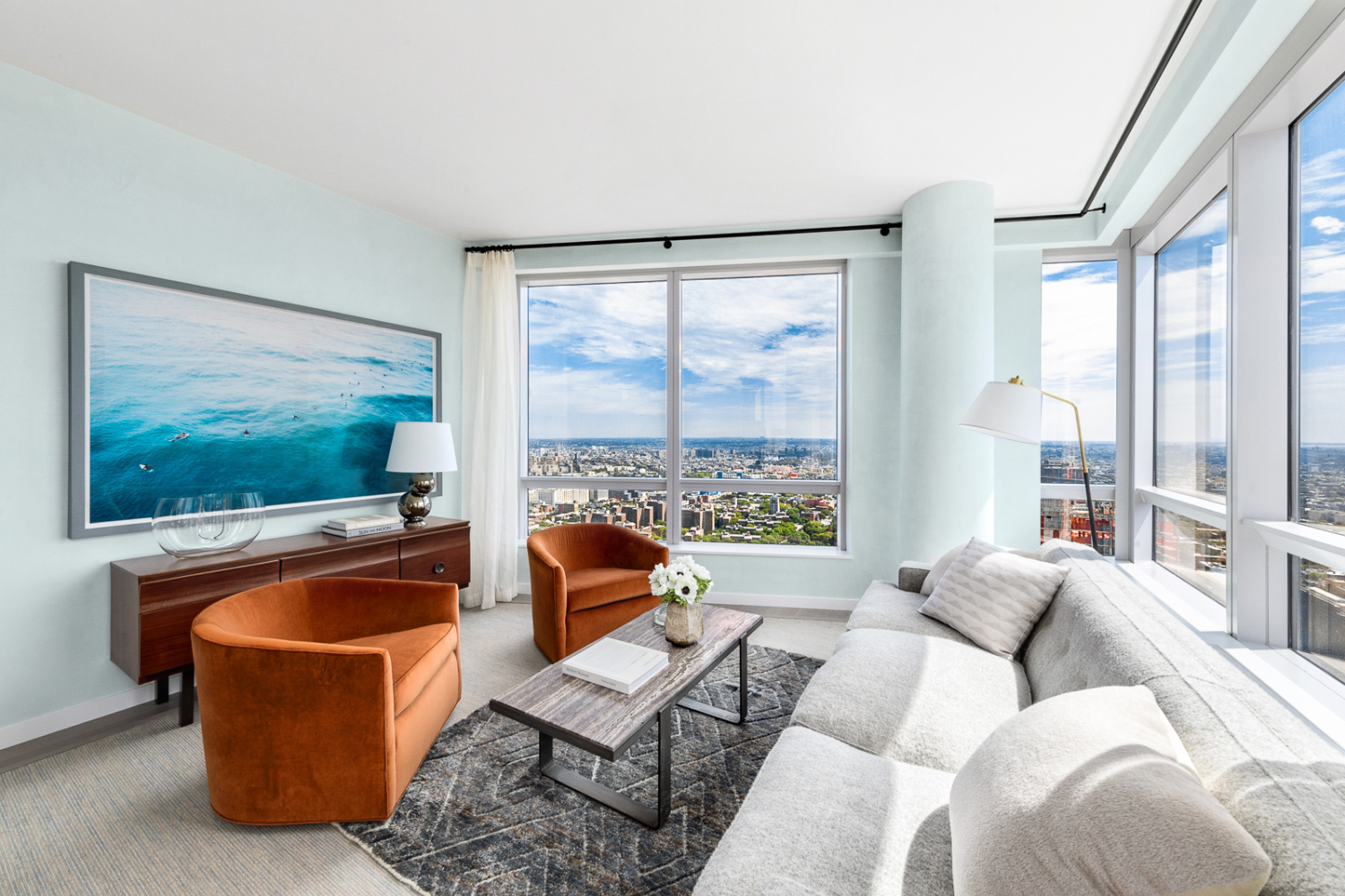 1 City Point, Unit PHE Brooklyn, NY 11201 - Photo 4 of 27 a living room with furniture and a flat screen tv