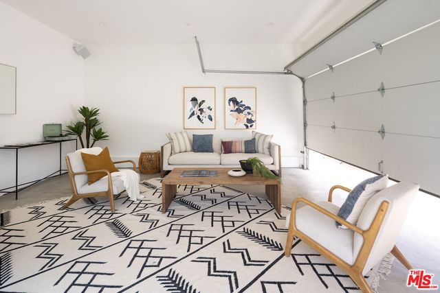 a living room with patio