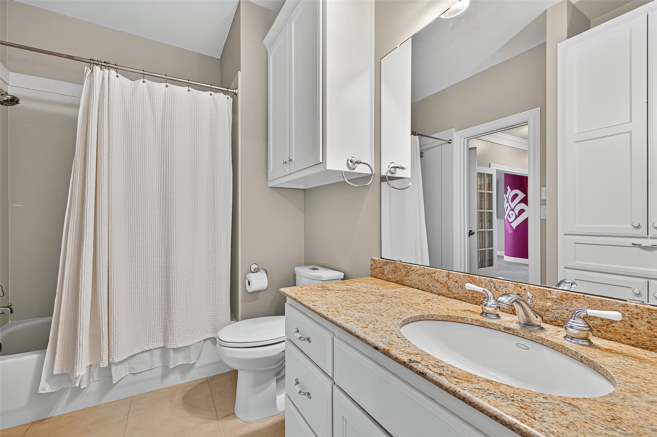 32819 Whitburn Trail Fulshear, TX 77441 - Photo 26 of 49 a bathroom with a granite countertop sink toilet and shower