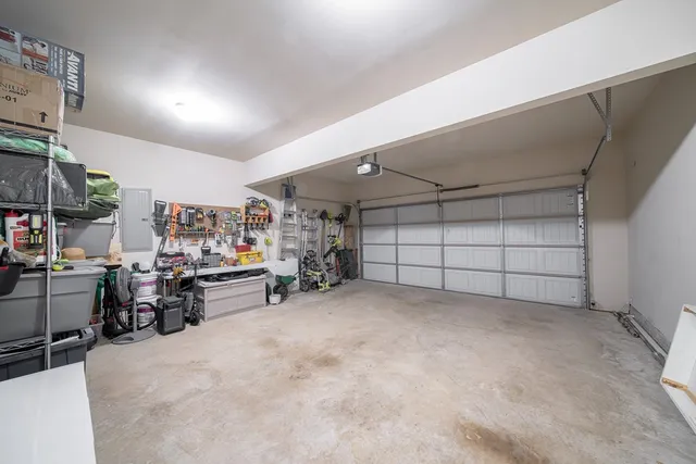 a view of a livingroom with furniture and storage