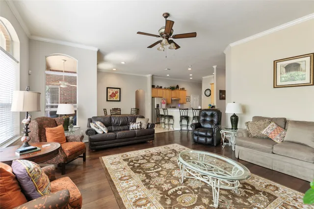 a living room with furniture and a couch