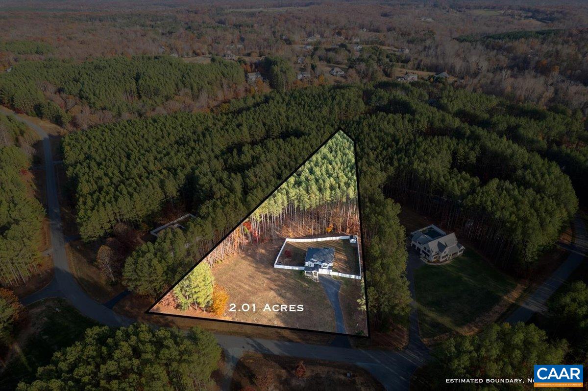 481 Country Creek Way Palmyra, VA 22963 - Photo 59 of 66 an aerial view of a house with garden space