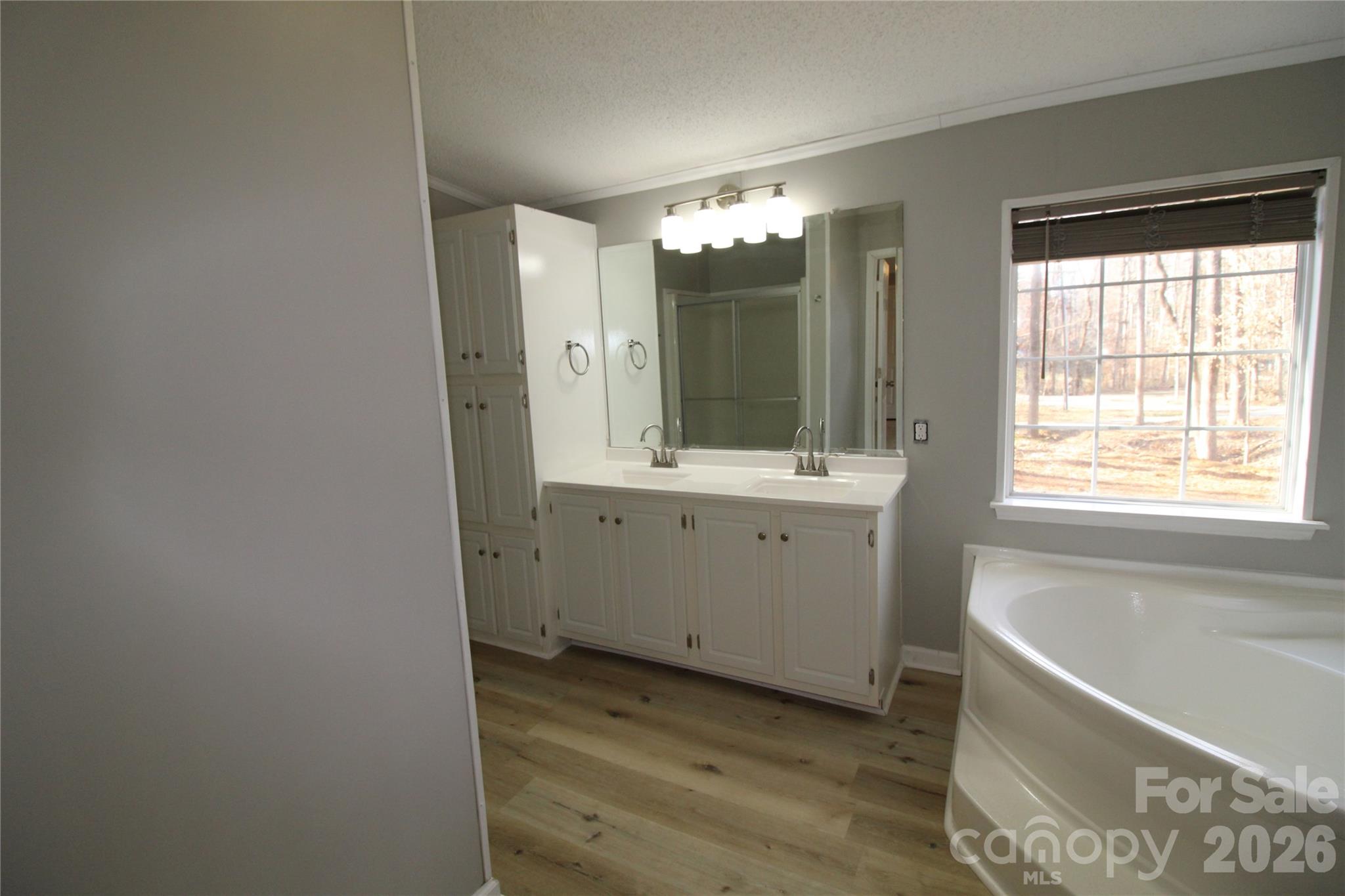 410 Johnstone Road Cleveland, NC 27013 - Photo 11 of 43 a bathroom with a bathtub sink vanity and mirror