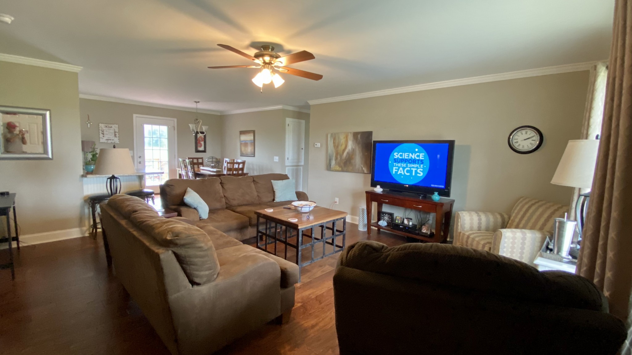 129 Dunn Fall River Road Leoma, TN 38468 - Photo 5 of 36 a living room with furniture and a flat screen tv