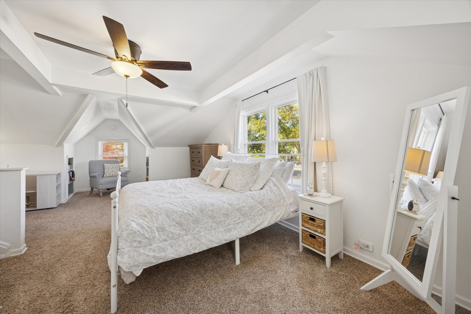 601 Homestead Road La Grange Park, IL 60526 - Photo 21 of 29 a bedroom with a bed a flat screen tv and a ceiling fan