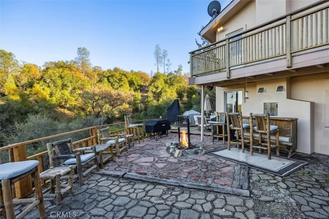 a view of a terrace with chairs