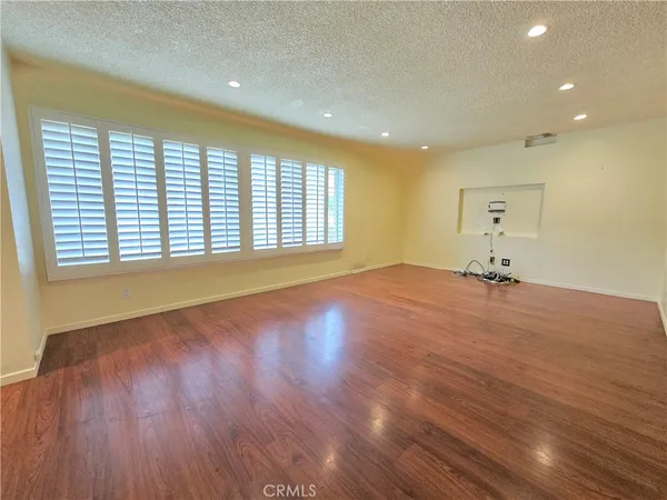 a view of a livingroom with a large window