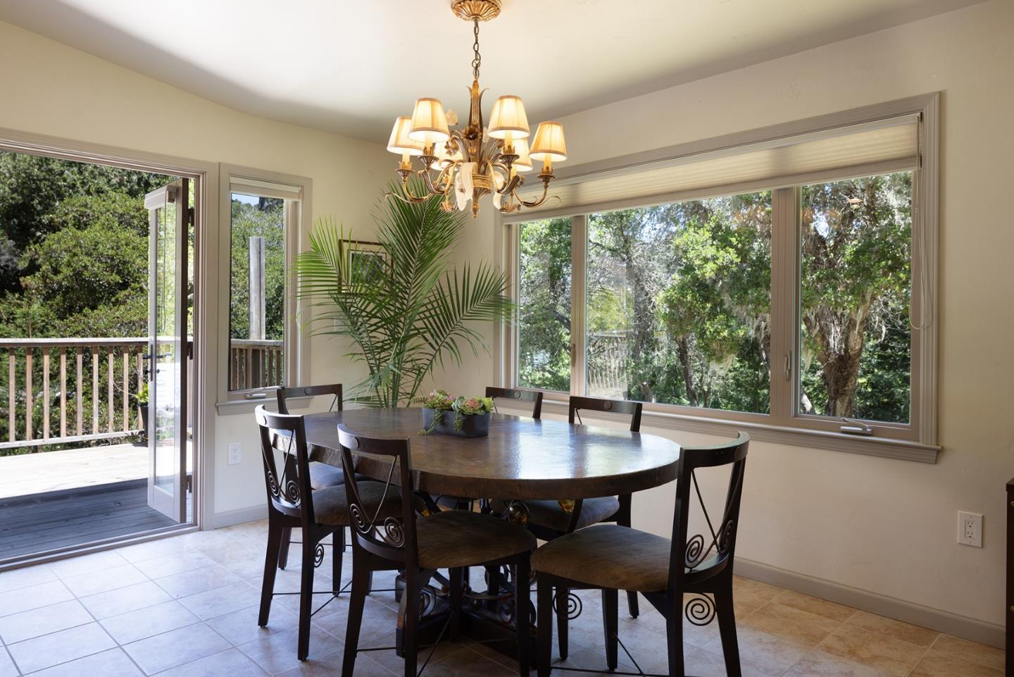594 Viejo Road Carmel, CA 93923 - Photo 9 of 23 a view of a dining room with furniture window and outside view